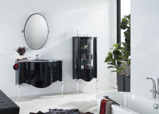 Luxusní koupelnový nábytek v černém lesku <a href='http://www.loskachlos.cz/shop/goods/337/'>Piano</a>